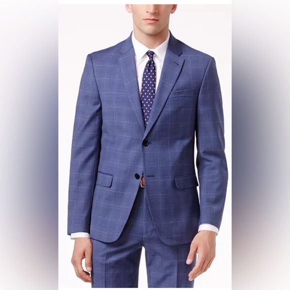 Tommy Hilfiger Blue Plaid Suit - Picture 1 of 9
